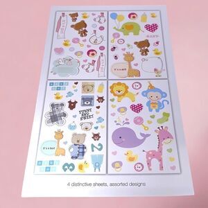 NWT Wool + Pepper Co. 4 Sheet BABY Sticker pack